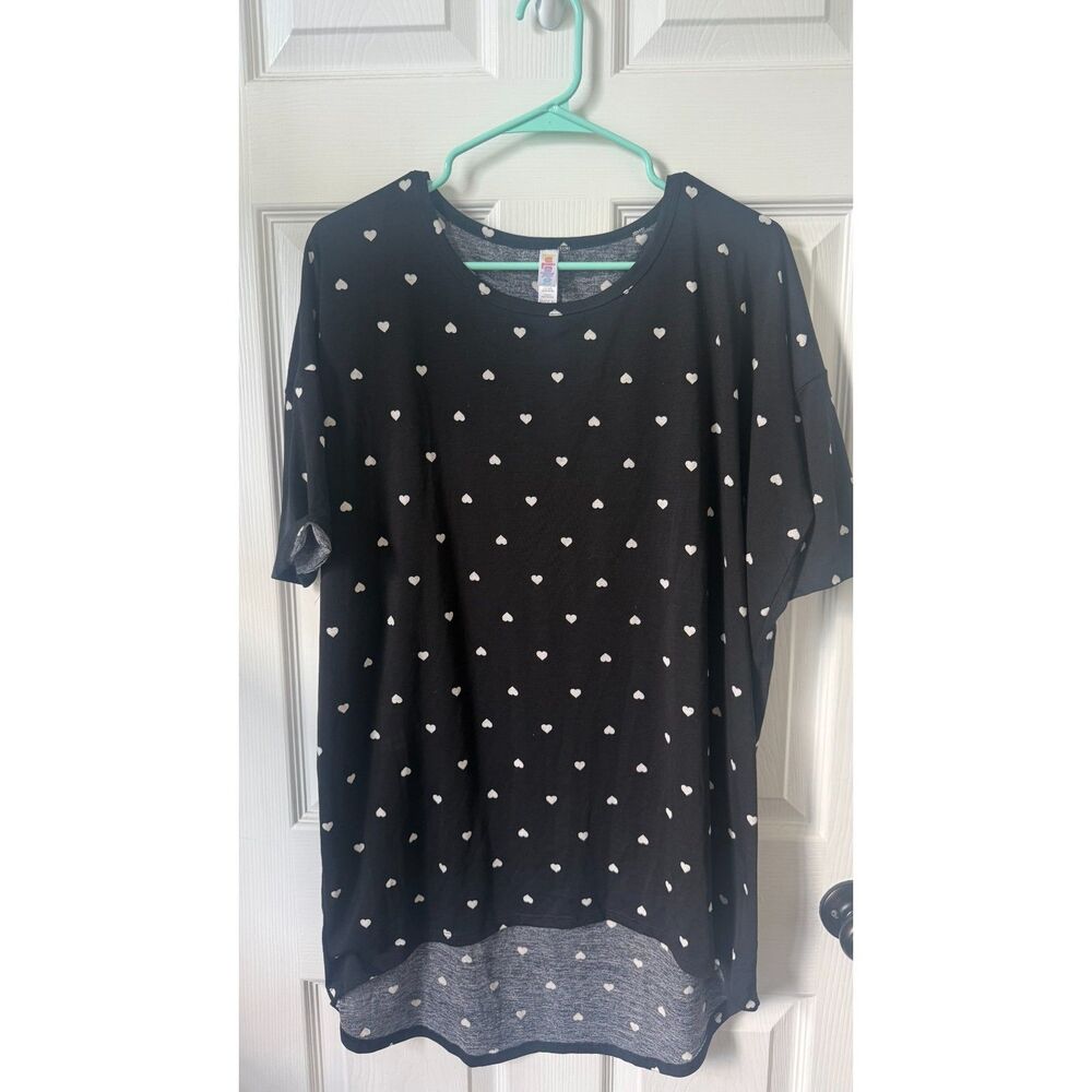LuLaRoe Morgan- Black with white hearts